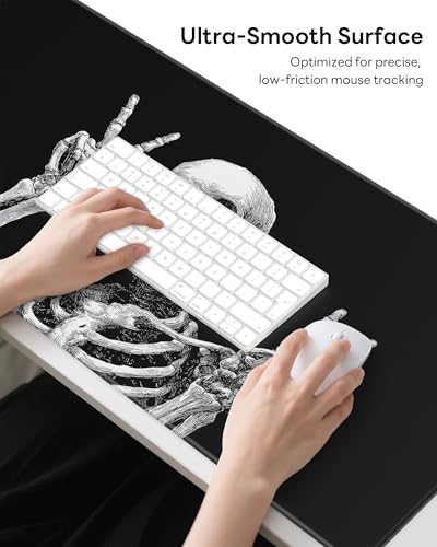 Mouse Pad 31.5x15.7in Large Desk Mat Non-Slip for Office - color: Fun Skull, size: 31.5" x 15.7"