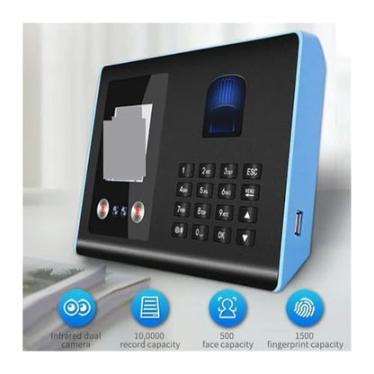Fingerprint Time Clock, FA01 Attendance Machine Face+ Fingerprint+Password Employee Check-in Device Recognition Apparatus Punch Card Equipment,
