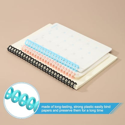 PATIKIL 8.5mm(1/3") Plastic Spiral Binding Coils, 30 Pcs Binding Spirals 20-25 Sheet Capacity Binding Spirals for Binding Paper Sheets, Blue - color: Blue, size: 8.5mm(1/3")