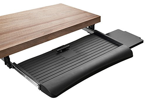 Mount-It! Keyboard Tray Under Desk with Adjustable Mouse Platform – Easy-Glide Sliding Drawer Under Desk Slide Out – Ergonomic Under Key Board Shelf for Office, Gaming, and Workstations