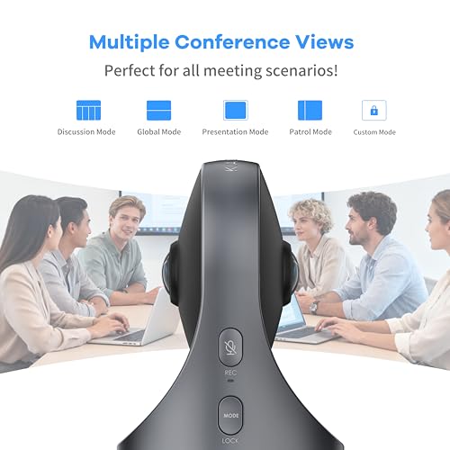 KanDao Meeting Pro 360-degree Video Conference Camera with Microphones and Speakers, AI Tracking, Smart Zooming, Automatic Focus, 4-in-one Standalone Meeting Room Camera System, Wi-fi/HDMI/USB - color: Grey-Black