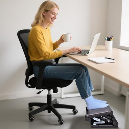 Adjustable Foot Rest Under Desk for Office,Home, Gaming & Study - color: Gray, size: Extra Large