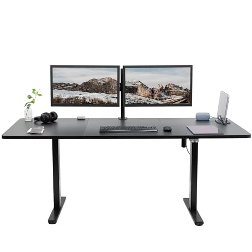 VIVO Black 71 x 30 in Standing Desk, DESK-KIT-0B7B - color: Black Top / Black Frame, size: 71 x 30 inch