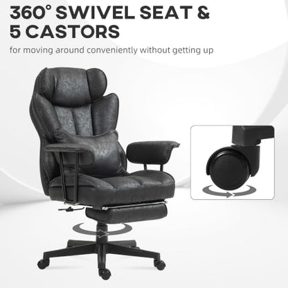 HOMCOM Massage Executive Office Chair 6 Vibration Points 400LBS Black - color: Black
