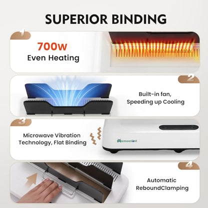 Mxmoonant Thermal Binding Machine PRO 500 Sheets, for A3(Short Edge)/A4/A5
