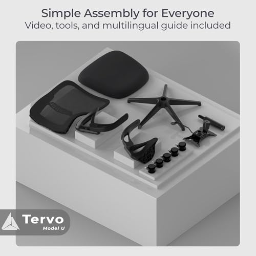 Tervo Model U - Folding Office Chair - Ergonomic Design for Small Spaces - color: Midnight Black