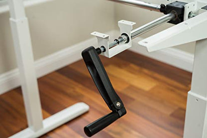 Height Adjustable Ergonomic Workstation Crank Desk Frame, Tabletop Not Included, 48.56 Inch Max, White - color: White