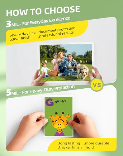 100 Pack Thermal Laminating Pouches 4.3x6.4Inches 5mil Laminating Sheets for Photo Card Documents, Clear Rounded Corner, Crystal Clear, Dry-Erase Friendly, Compatible with Laminators - size: 4.3x6.4"_5mil