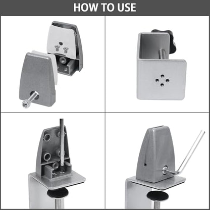 Heavy Duty Sneeze Guard Clamp For 0.1" to 1" Thick Panel,Desk Partition Support Clamps,Adjustable Aluminum Desktop Divider Holder,Easy to Install Desk Privacy Panel Clips, 4 Pack,Silver - color: Silver