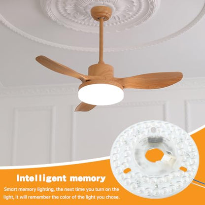 Ceiling Fan LED Light Replacement Disc 18W 4.9 in 120V 3CCT | Hardwired dimmable ceiling fan LED replacement panel with 3 CCT 3000K 4000K 5000K and anti-glare PC diffuser - size: 4.92 inch