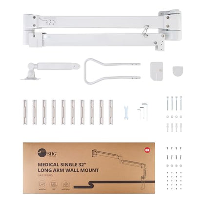 SIIG Single Monitor Wall Mount, 17"-32", 17.6 lbs, CE-MT5W11-S1 | Wall-mount one monitor from 17"-32" up to 17.6 lbs; gas-spring adjustment and VESA support confirm wall placement.