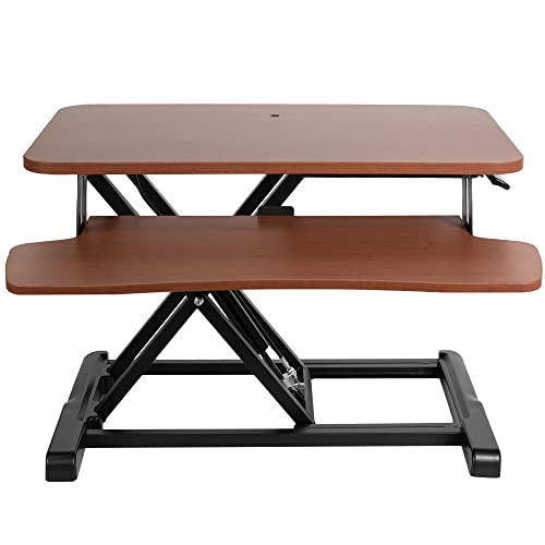 VIVO Dark Walnut 26 in Standing Desk Converter, DESK-V026KA - color: Dark Walnut, size: 26"