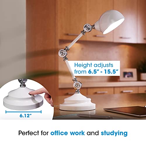 OttLite Prevention Pharmacy LED Desk Lamp with USB Charging, White