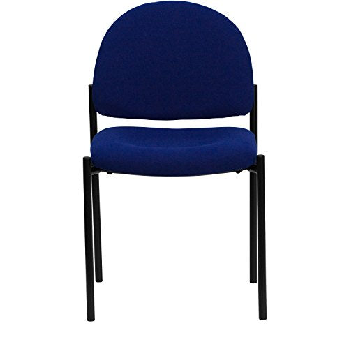 EMMA + OLIVER Navy Fabric Stackable Steel Side Reception Chair - color: Navy Fabric