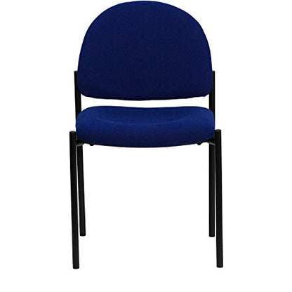 EMMA + OLIVER Navy Fabric Stackable Steel Side Reception Chair - color: Navy Fabric