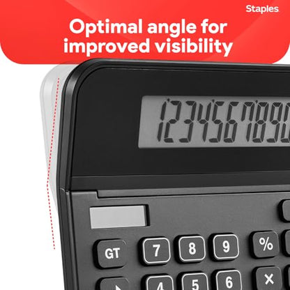 Staples 10-Digit Desktop Calculator, Solar/Battery, Large LCD Display, Basic Financial Functions, Compact Office Desk Calculator - style: 1 Pack