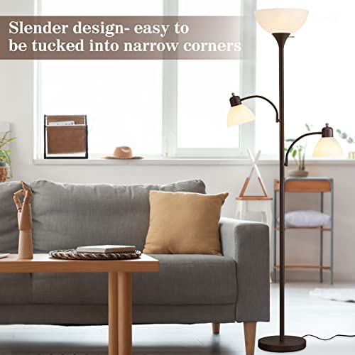 Luvkczc Floor Lamps for Living Room, 72" Tall Standing Lamp, Torchiere Lamp - color: Brown