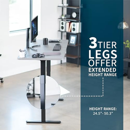 VIVO Dark Gray 71 x 30 in Standing Desk, DESK-KIT-2B7G - color: Dark Gray Top / Black Frame, size: 71 x 30