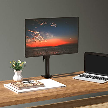 WALI Single Monitor Mount, Vesa Monitor Arm for 13-32 inch, up to 22lbs | Adjustable Monitor Mount for Desk, Full Motion with Tilt, Swivel, Rotation, C-Clamp/Grommet Mounting, VESA 75/100mm (M001S) - size: Single, style: Adjustable