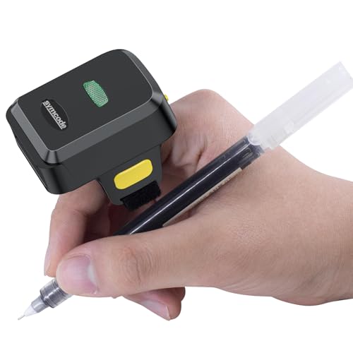 2D Bluetooth Barcode Scanner, Mini Wireless Wearable Finger Barcode Scanner 3-in-1 Bluetooth & USB Wired and 2.4G Wireless for Book, Warehouse Inventory, Express stocktaking - color: red