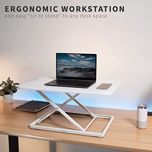 VIVO White 26 in Single Top Standing Desk Converter, DESK-V001JW - color: White, size: 26"