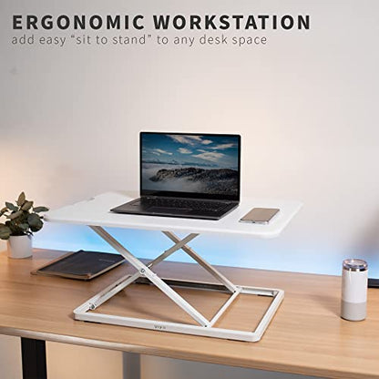 VIVO White 26 in Single Top Standing Desk Converter, DESK-V001JW - color: White, size: 26"