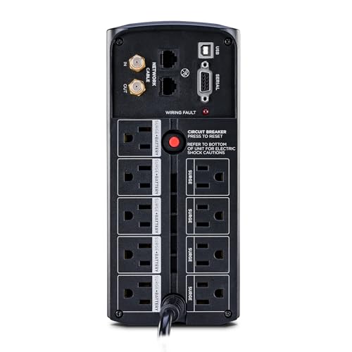 CyberPower CP850AVRLCD Intelligent LCD UPS Battery Backup | Surge Protector, 850VA/510W, 9 Outlets, AVR, Mini-Tower - size: 850VA