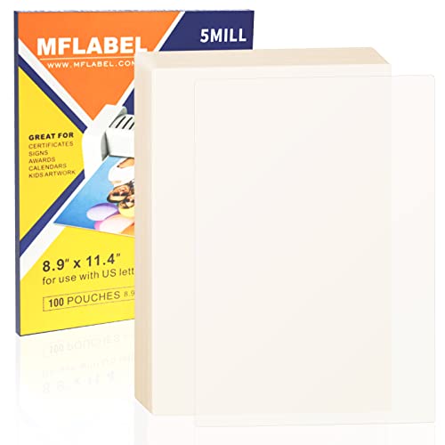 MFLABEL Thermal Laminating Pouches, 8.9 x 11.4-Inches Clear Thermal Laminating Plastic Paper Laminator Sheets for Photos Files Drawings for Use with Thermal Laminators 3 mil 1500-Pack - size: 1500 Packs, style: 3 Mill