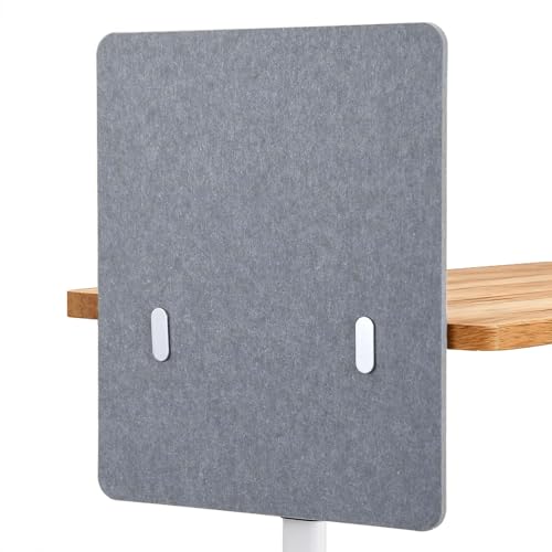 Desk Privacy Panel, Gray Clamp-On Divider for Office & Home | No-Drill Clamp Mount,Under Desk,Polyester,Cable Routing Clearance,Pin-Friendly Felt Surface,20" x 24" - size: 20"x24"