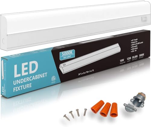 6 Pack 24" Hardwired Under Cabinet Light, 5000K Daylight, ETL, 1250 lm - color: 5000K DayLight, size: 24 INCH 6 Pack