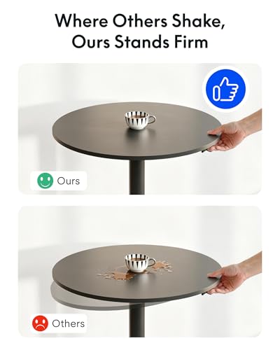 FLEXISPOT 24" Adjustable Height Round Dining Bar Table, Gas Spring Lift - color: Black, size: 24‘’
