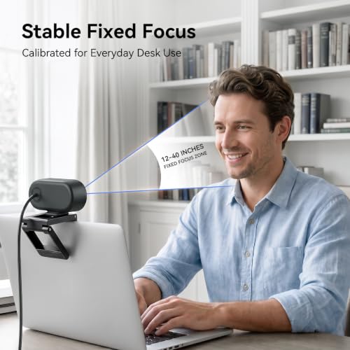 EMEET C100 2K Webcam for PC with Rotating Privacy Cover, Mic & Metal Clip | Computer Camera for Home Office, Meetings, Learning, Streaming, External Webcam for Desktop, Laptop, PC USB-A - style: Crisp 2K w/ Portable Metal Clip