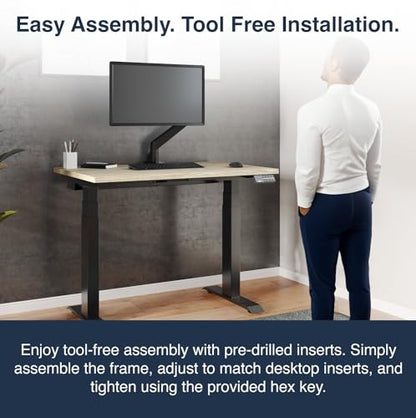 Desky Dual Mini Sit Stand Desk Black 32x20in with Grommets Matte Black - color: Black / Matte Black, size: 32 x 20 inches with Grommets