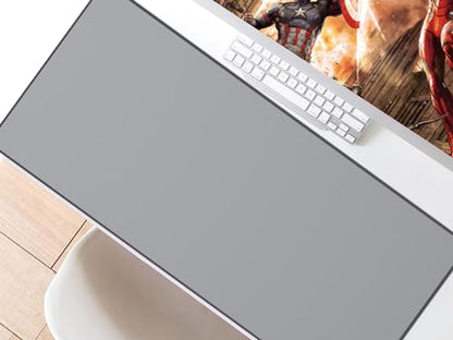 JIALONG Desk Mat - Large Desk Pad, Gaming Mouse Pad, Office Desk Protector with Anti-slip Base, Anti-wear Personalized Design, Mousepad in Mid-Grey - color: Grey