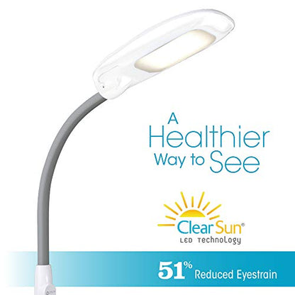 OttLite LED Floor Lamp with USB Port, White - color: White