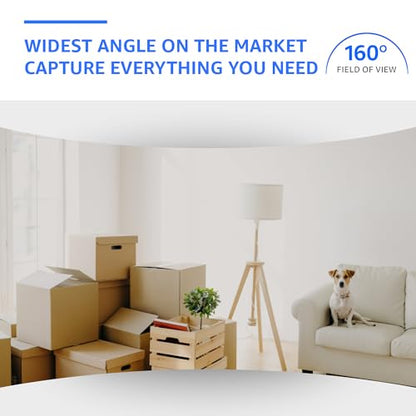 ALPHA TECH Indoor Camera with 160° Wide Angle, Plug in Offline Camera, No WiFi or App, Local SD Storage for Home Use