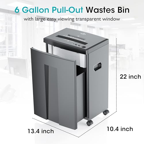 WOLVERINE SD9611 Quiet P4 Cross Cut Shredder, 18-Sheet 60 Min Gray ETL | Ultra quiet P4 cross cut shredder, 18-sheet capacity, 60 mins continuous run, P4 security, ETL certified for home & office - size: 18-Sheet Level P4-Grey