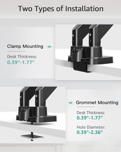 MOUNT PRO Dual Monitor Desk Mount for 39" Ultrawide Screen up to 33lbs, Heavy Duty Monitor Arm Double Gas Spring Arms for 2 Monitors, Adjustable Computer Monitor Stand with USB, VESA 75x75 100x100