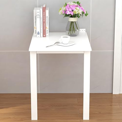 Wall Mounted Folding Table, Flip-up Dining Table Wood Drop-Leaf Desk with Support Legs, L29 x W17.7 x H29.5 Inch, Kitchen Laundry Room Restaurant Office Wall Table (White) - color: White