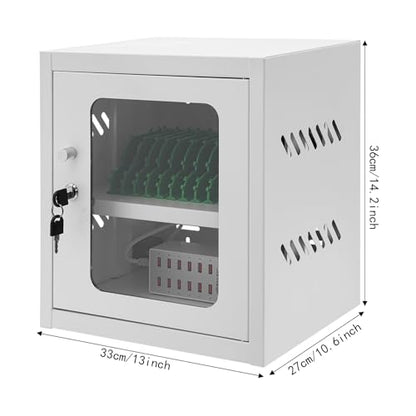 12Device Cell Phone Charging Cabinet Lockable Mobile Phone Charging Station - color: White, size: 12-Device