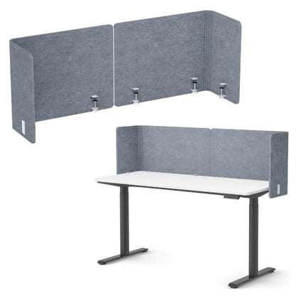 Desk Privacy Panel, 48" × 19" L-Shaped Cubicle Desk Divider, Gray - color: Grey, size: 47.2" × 18.7"