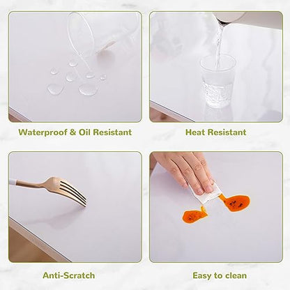 12 x 24 Inch Table Cover Protector - Clear Vinyl, 1.5mm Thick Plastic, Desk Mat - size: 12" x 24"