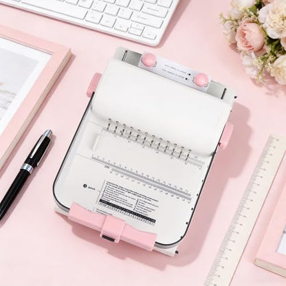 Vagbstu Cinch Book Binding Machine,2:1Spiral Binding Machine with Slide Ruler Compatible with Wire or Spiral Coils,20 Sheet Circular Punch Capacity for DIY Notebooks, Albums, Journals, and Calendars