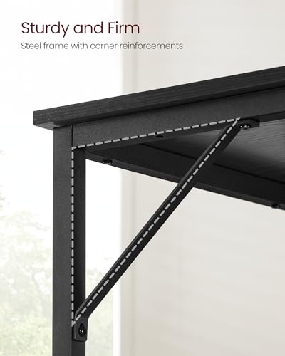 VASAGLE Computer Desk, Gaming Desk, Home Office Desk, for Small Spaces, 19.7 x 39.4 x 29.5 Inches, Industrial Style, Metal Frame, Black ULWD041B56 | Gaming Desk, Home Office Desk, Modern Basic Style, Steel Frame, Ebony Black, BARNET Collection ULWD041B56