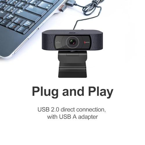 Angetube 1080P Streaming Camera，Computer PC Camera with Privacy Cover | 2 Mics, Plug & Play, USB C Adapter,Student Webcam for Teams/Meeting/Online Class, College Dorm Back to School Essential