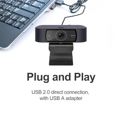 Angetube 1080P Streaming Camera，Computer PC Camera with Privacy Cover | 2 Mics, Plug & Play, USB C Adapter,Student Webcam for Teams/Meeting/Online Class, College Dorm Back to School Essential