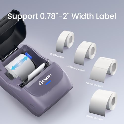 CLABEL Label Maker Machine with Tape: 221B Inkless Label Printer Handheld Barcode Printer Compatible with Phone & PC for Retail School Office Clothing