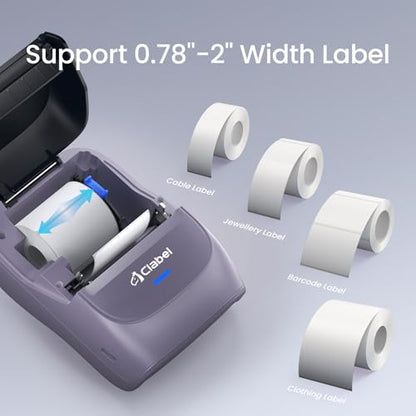 CLABEL Label Maker Machine with Tape: 221B Inkless Label Printer Handheld Barcode Printer Compatible with Phone & PC for Retail School Office Clothing
