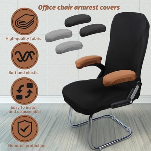 Kakalote Office Chair Armrest Covers, 1pair Stretchable Stretch Computer Chair Slipcover Desk Chairs Arm Cover for Office, Desk, Gaming Chairs (Black-No Sponge Pad) - color: Black