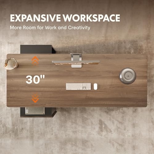 FLEXISPOT 71" Executive Standing Desk with Drawers & CPU Cabinet - color: Black Walnut, size: 71"x30"